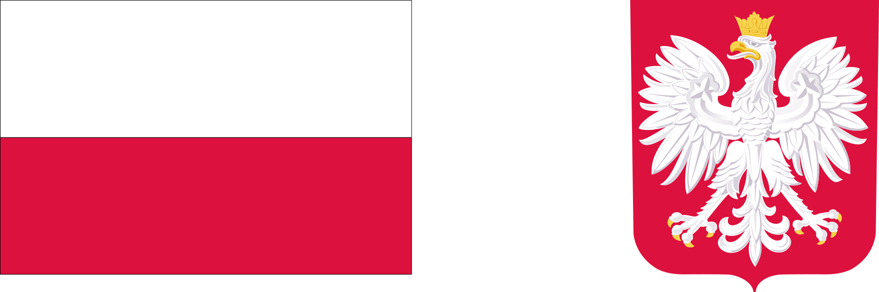 Flaga i herb Polski.