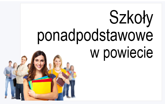 grafika zawiera napis Szkoły ponadpodstawowe w powiecie