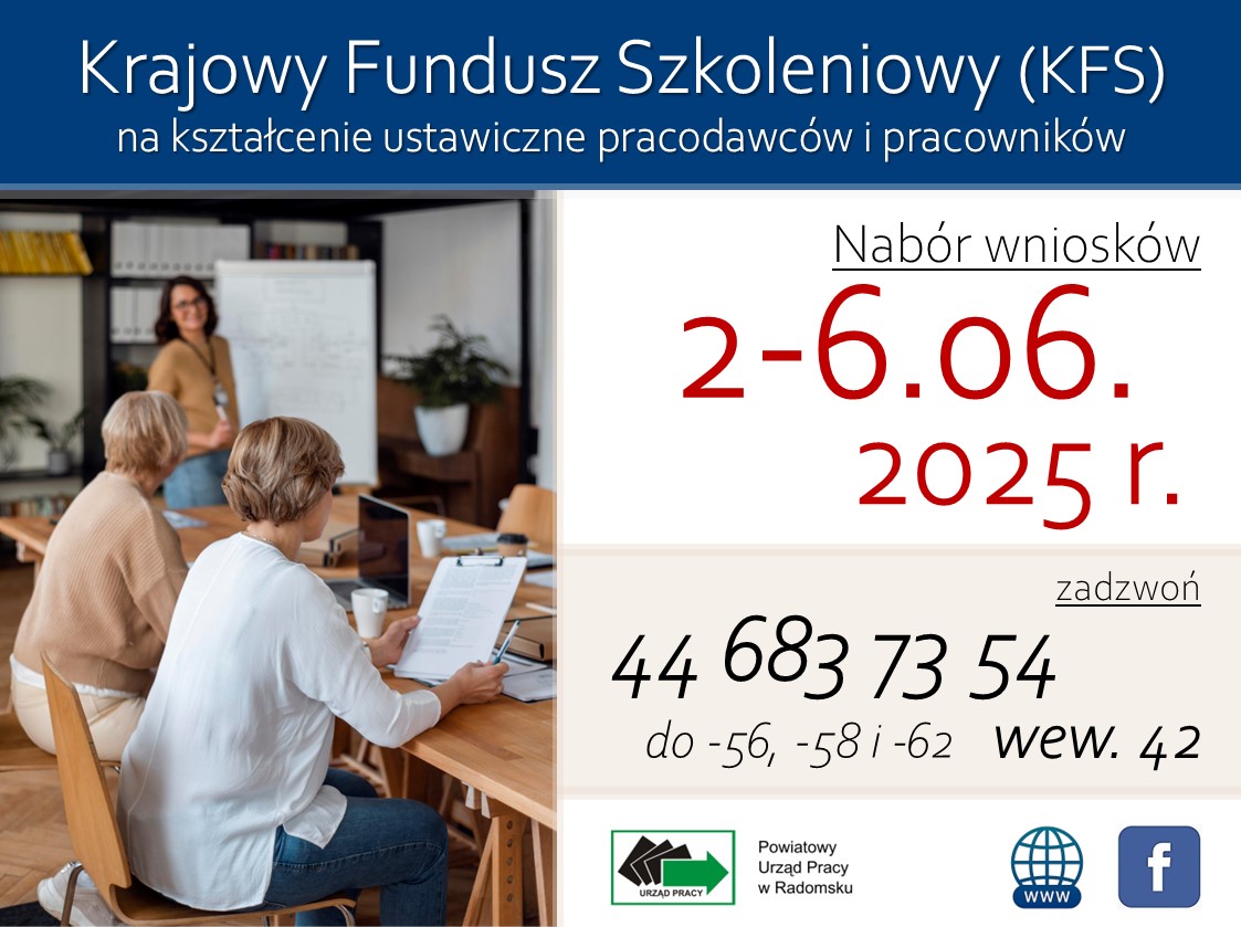 Zdjęcie artykułu Nabór wniosków o przyznanie środków z Krajowego Funduszu Szkoleniowego na kształcenie ustawiczne pracowników i pracodawcy.