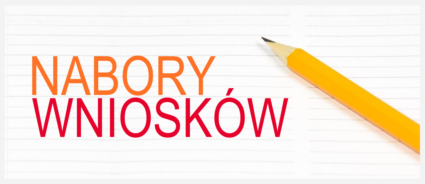 Obraz zawiera tekst Nabory wniosków