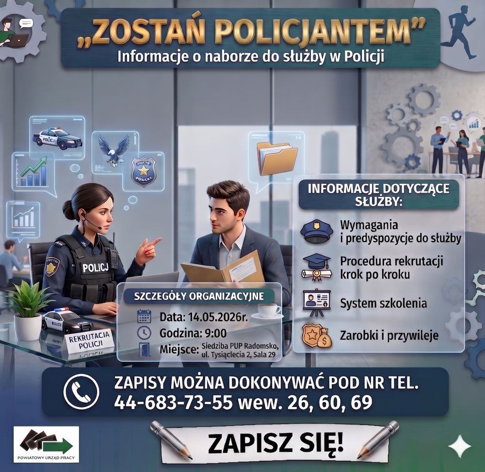Obrazek dla: Praca w Policji – zapraszamy na spotkanie informacyjne